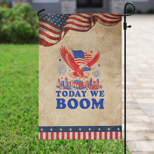 Today We Boom 4th of July Bald Eagle Fireworks Patriotic Garden Flag TS11 Vintage Rustic Tan Navy Print Your Wear