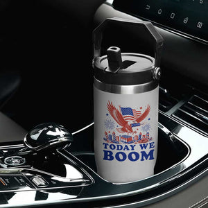 Today We Boom 4th of July Bald Eagle Fireworks Flip Straw Tumbler