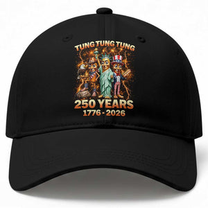 Tung Tung Tung Sahur 250 Years American Baseball Cap Funny Brainrot Meme 4th of July