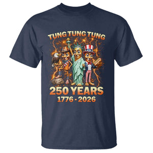 Tung Tung Tung Sahur 250 Years American T Shirt Funny Brainrot Meme 4th of July
