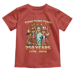 Tung Tung Tung Sahur 250 Years American Toddler T Shirt Funny Brainrot Meme 4th of July