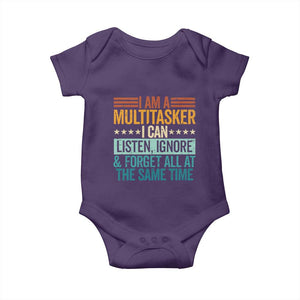 Funny I Am A Multitasker I Can Listen Ignore And Forget All At The Same Baby Onesie TS11 Purple Print Your Wear