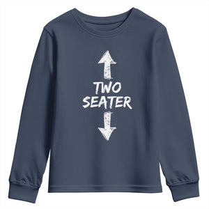 Funny Two Seater Youth Sweatshirt Dirty Adult Humor Offensive Gag TS11 Navy Print Your Wear