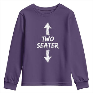 Funny Two Seater Youth Sweatshirt Dirty Adult Humor Offensive Gag TS11 Purple Print Your Wear