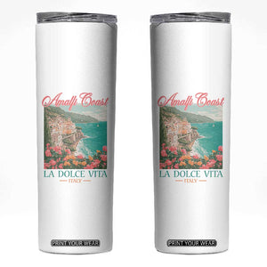 Amalfi Coast Italy Travel Trip Skinny Tumbler La Dolce Vita Mediterranean Sea TS11 White Print Your Wear