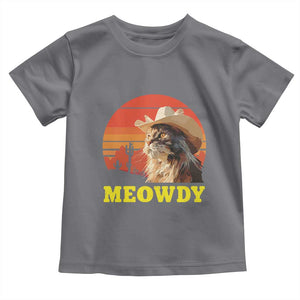 Funny Meowdy Toddler T Shirt Country Music Western Cowboy Cat TS11 Charcoal Print Your Wear