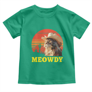 Funny Meowdy Toddler T Shirt Country Music Western Cowboy Cat TS11 Irish Green Print Your Wear