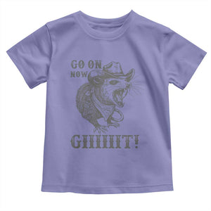 Funny Cowboy Opossum Toddler T Shirt Go On Now Git Western Country Opossum TS11 Violet Print Your Wear