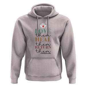 School Nurse Hoodie Love Heal Return Them Nursing Cap TS11 Ice Gray Print Your Wear