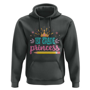 Back To School Hoodie 1ST Grade Princess Lovely Yellow Crown Pencil Cute Star TS11 Dark Heather Print Your Wear