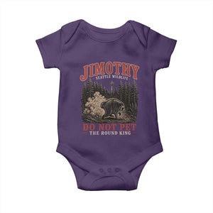 Jimothy Raccoon Seattle Wildlife Baby Onesie Do Not Pet The Round King Funny Viral Trash Panda TS11 Purple Print Your Wear