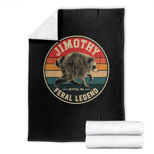 Jimothy Raccoon Seattle Feral Legend Throw Blanket Funny Trash Panda Meme Retro