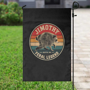 Jimothy Raccoon Seattle Feral Legend Garden Flag Funny Trash Panda Meme Retro