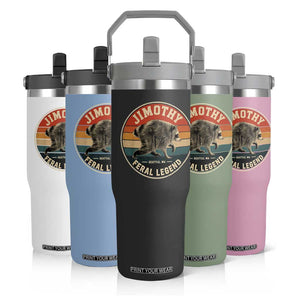 Jimothy Raccoon Seattle Feral Legend Flip Straw Tumbler Funny Trash Panda Meme Retro
