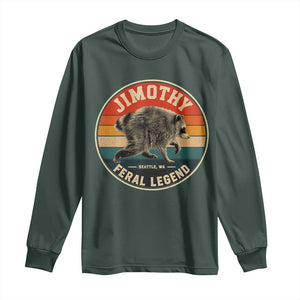 Jimothy Raccoon Seattle Feral Legend Long Sleeve Shirt Funny Trash Panda Meme Retro