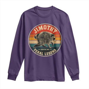 Jimothy Raccoon Seattle Feral Legend Long Sleeve Shirt Funny Trash Panda Meme Retro