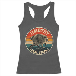 Jimothy Raccoon Seattle Feral Legend Racerback Tank Top Funny Trash Panda Meme Retro