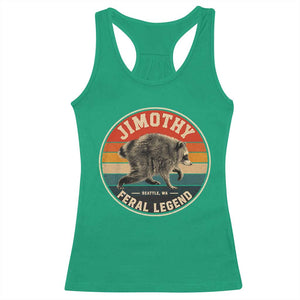 Jimothy Raccoon Seattle Feral Legend Racerback Tank Top Funny Trash Panda Meme Retro