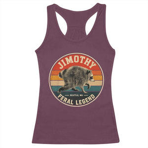 Jimothy Raccoon Seattle Feral Legend Racerback Tank Top Funny Trash Panda Meme Retro