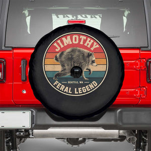 Jimothy Raccoon Seattle Feral Legend Spare Tire Cover Funny Trash Panda Meme Retro