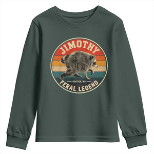 Jimothy Raccoon Seattle Feral Legend Youth Sweatshirt Funny Trash Panda Meme Retro