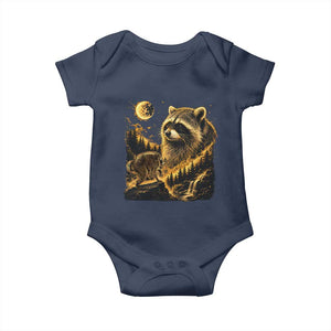 Jimothy Raccoon Howling at The Moon Parody 90s Retro Baby Onesie