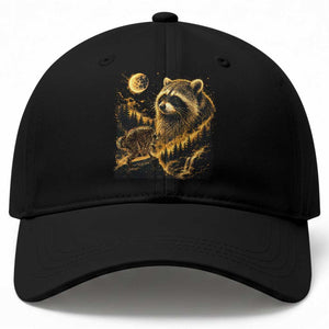 Jimothy Raccoon Howling at The Moon Parody 90s Retro Baseball Cap