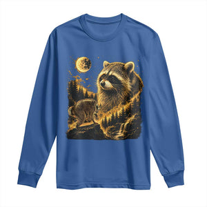 Jimothy Raccoon Howling at The Moon Parody 90s Retro Long Sleeve Shirt