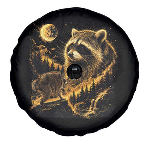 Jimothy Raccoon Howling at The Moon Parody 90s Retro Spare Tire Cover