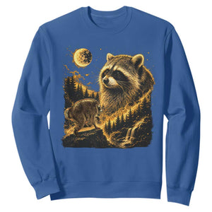 Jimothy Raccoon Howling at The Moon Parody 90s Retro Sweatshirt