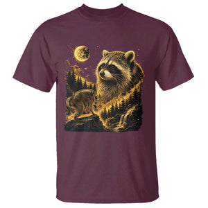 Jimothy Raccoon Howling at The Moon Parody 90s Retro T Shirt