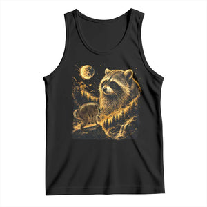 Jimothy Raccoon Howling at The Moon Parody 90s Retro Tank Top