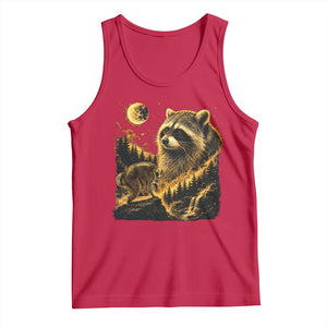 Jimothy Raccoon Howling at The Moon Parody 90s Retro Tank Top