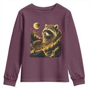 Jimothy Raccoon Howling at The Moon Parody 90s Retro Youth Sweatshirt