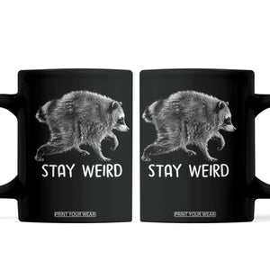 Jimothy the Raccoon Funny Stay Weird Coffee Mug Seattle Short Spine Trash Panda