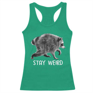 Jimothy the Raccoon Funny Stay Weird Racerback Tank Top Seattle Short Spine Trash Panda