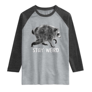 Jimothy the Raccoon Funny Stay Weird Raglan Shirt Seattle Short Spine Trash Panda