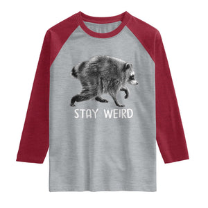 Jimothy the Raccoon Funny Stay Weird Raglan Shirt Seattle Short Spine Trash Panda