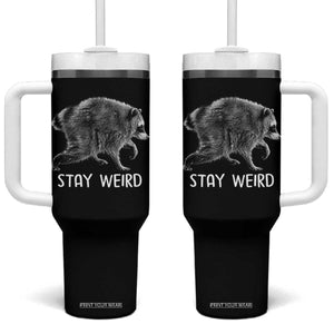 Jimothy the Raccoon Funny Stay Weird Tumbler With Handle Seattle Short Spine Trash Panda