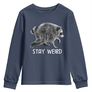 Jimothy the Raccoon Funny Stay Weird Youth Sweatshirt Seattle Short Spine Trash Panda