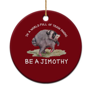 Watercolor Jimothy the Raccoon Ceramic Ornament In A World Full Of Trash Pandas Be A Jimothy