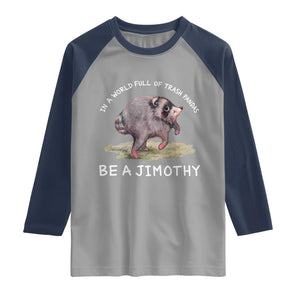Watercolor Jimothy the Raccoon Raglan Shirt In A World Full Of Trash Pandas Be A Jimothy