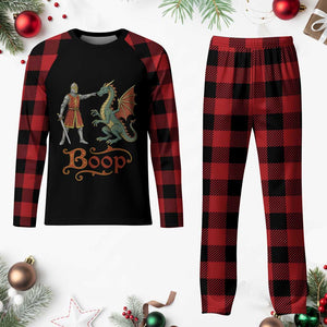 Boop Medieval Knight Dragon Plaid Pajama Set Funny Ren Faire Dark Fantasy