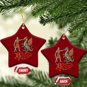 Boop Medieval Knight Dragon Ceramic Ornament Funny Ren Faire Dark Fantasy