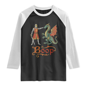 Boop Medieval Knight Dragon Raglan Shirt Funny Ren Faire Dark Fantasy