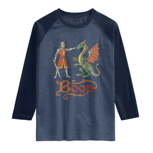 Boop Medieval Knight Dragon Raglan Shirt Funny Ren Faire Dark Fantasy