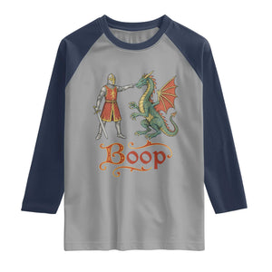 Boop Medieval Knight Dragon Raglan Shirt Funny Ren Faire Dark Fantasy