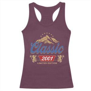 25th Birthday Beer Classic 2001 Limited Edition Racerback Tank Top Funny Gifts for 25 Year Olds