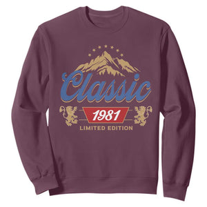 45th Birthday Beer Classic 1981 Limited Edition Sweatshirt Funny Gifts for 45 Year Olds