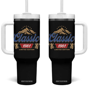 45th Birthday Beer Classic 1981 Limited Edition Tumbler With Handle Funny Gifts for 45 Year Olds